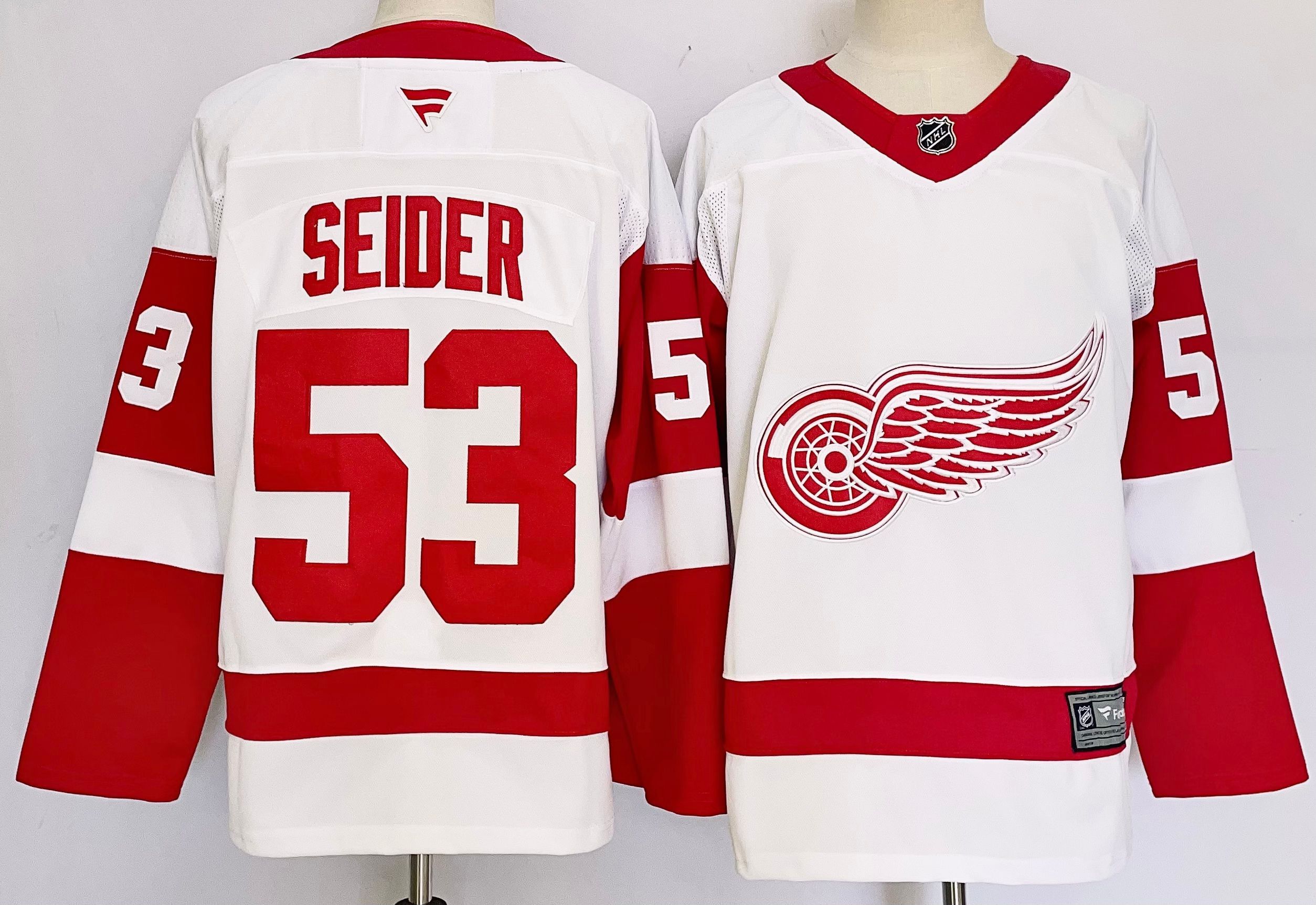 Men Detroit Red Wings #53 Seider White 2025 Home Premier Player NHL Jersey->detroit red wings->NHL Jersey